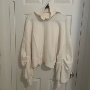 free people oversized pale yellow sweatshirt